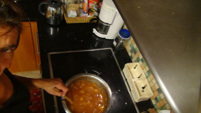 cooking marmalade from the yellow plums