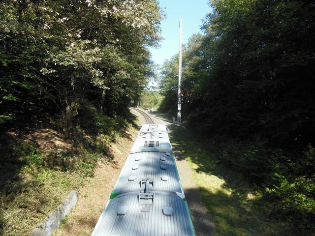 on the roof of a train