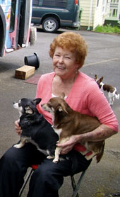 Sharron with her three loves