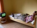 Hostel in Augsburg, little room, little bed, little TV, big shows