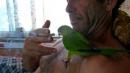 with our bird, Kaka Verde