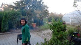 Nilu preparing the chicken sticks for the byebye party